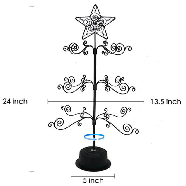 Ornament Display Tree Metal Christmas Stand Black 20832M Hohiya